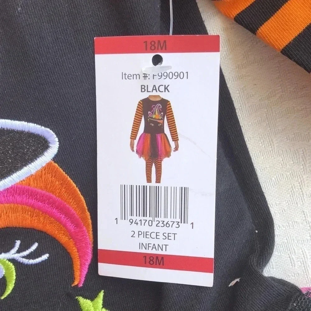 Halloween Witch Outfit Infant Girl Size 18M Costume Spooky Holiday Party